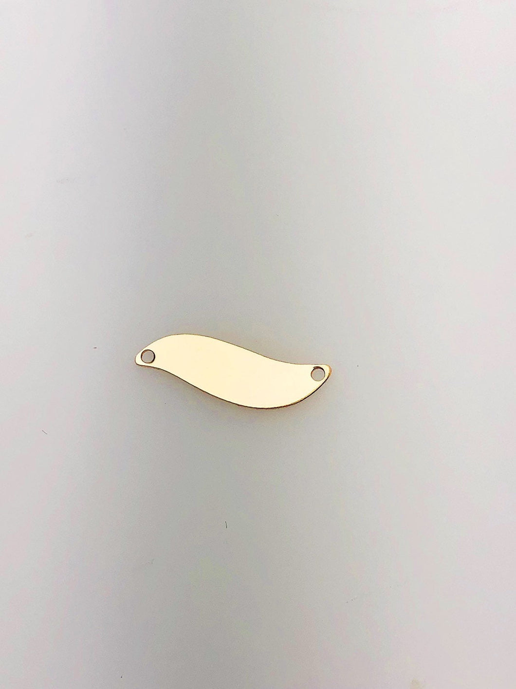 14K Gold Fill Curved Tag Charm w/ Two Holes, 6.1x20.2mm, Made in USA - 2452