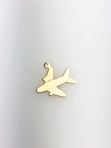14K Gold Fill Airplane Charm w/ Ring, 14.2x14.6mm, Made in USA - 420