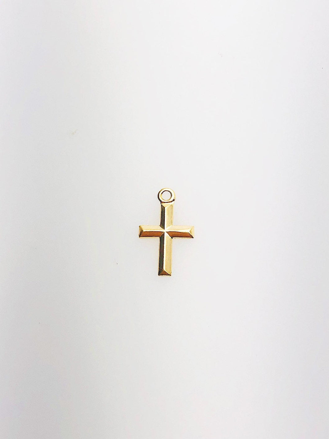 14K Gold Fill Cross Charm w/ Ring, 7.0x11.2mm, Made in USA - 21