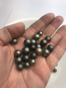 30 pcs, Round/Semi-Round/ Oval Tahitian Pearls, A+,  7mm to 11mm, Imported from Tahiti