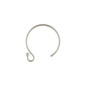 Circle Ball End Ear Wire (0.66mm), Sterling Silver. Made in USA. #5006401