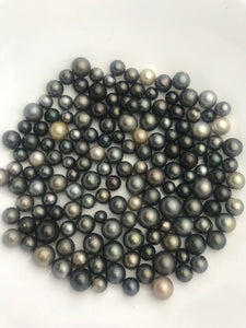 30 pcs, Round/Semi-Round/ Oval Tahitian Pearls, A+,  7mm to 11mm, Imported from Tahiti
