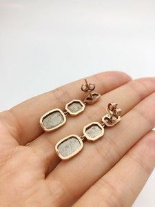 Diamond 14K Rose Gold, 8.81 Carat Dangle Earrings %100 Natural Color Diamonds