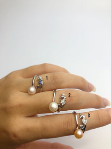 Silver Pearl Freshwater Rings (866)