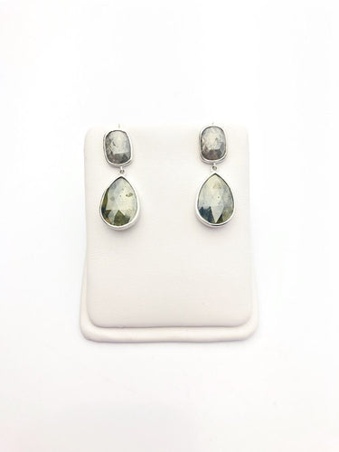 Diamond 14K White Gold 5.88 Carat Dangle Earrings.  100% Natural Color