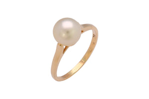 14K Gold Pearl Ring Setting  (TR-041)
