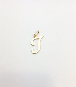 14k Gold Fill "T" Charm with Oval Jump Ring  8.2x12.3mm