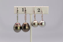 Tahitian Dangle Drop Pearl Earrings in 925 Sterling Silver (SHE014)