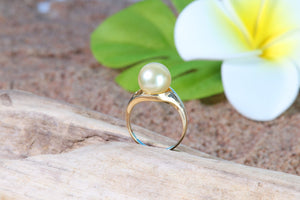 14K Gold Pearl Ring Setting  (TR-021)