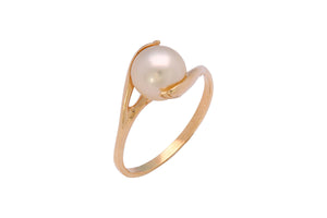 14K Gold Pearl Ring Setting  (TR-047)