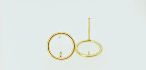 14KGF Round Wire Post Earring With Peg, 14k gold filled, Gold Fill, #400C10PP