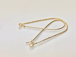 Textured 14KGF ear wire , 14K gold filled , Sku #756-43