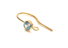 aquamarine cubic zirconia ,14KGF ear wire with ring , 14K gold fill , SKU# 4006425M3
