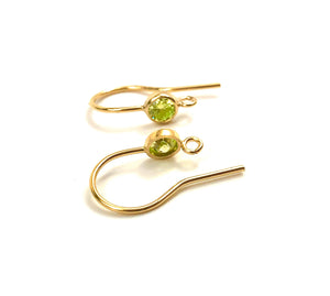 Lime green cubic zirconia, 14KGF ear wire with ring , 14K gold fill , SKU#4006425M8