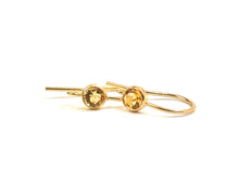 Citrine cubic zirconia, 14KGF ear wire with ring , 14K gold filled , SKU # 4006425CT