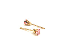 3.0mm Pink 3A Cz Snap-In Post Earring, Sku#4011230M10