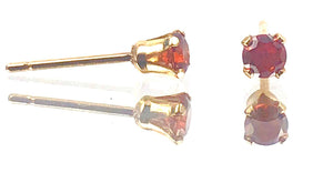 Ruby cubic zirconia, 14KGF stud earrings , 14K gold filled , SKU #4011230M7