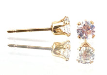 4.0mm Whute 3A CZ Snap-In Post Earring, 14k Gold Filled, SKU#4011240M4