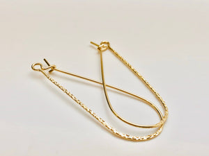 Textured 14KGF ear wire , 14K gold filled , Sku #756-43
