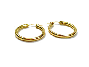Stunning 14KGF hoop earring , 14K gold filled , sku # 120 CZ #1
