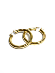 Captivating 14KGF 5mm Thick Hoop Earring, 14K Gold Filled, 14K Gold Fill