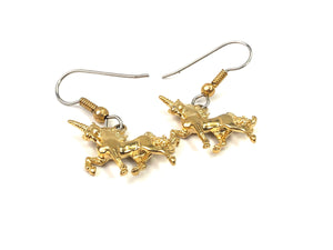 Unicorn dangle drop earrings, 14KGF , sterling silver hook , SKU#UNI998