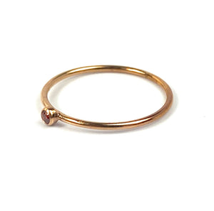 Gorgeous 2mm Ruby Gemstone 14KRGF Stacking Ring, 14K Rose Gold Fill, 14K Rose Gold Filled