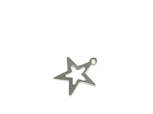 Stunning silver cut out star charm , Sku #500C23