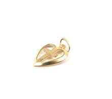 Stunning 14KGf cut out heart with a cross , 14K gold filled , Sku #1684-C
