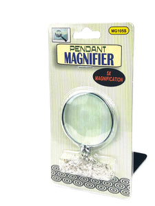 Pendant magnifier , silver plated steel chain , SKU# MG105S