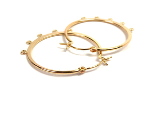 Beautiful 14kgf  flat w/ Jr GF hoop earrings with rings. 14K gold filled , SKU #065 crf 3 Flat