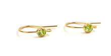 Lime green cubic zirconia, 14KGF ear wire with ring , 14K gold fill , SKU#4006425M8