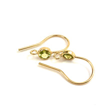 Peridot cubic zirconia, 14KGF ear wire with ring , 14K gold filled , SKU # 4006425P