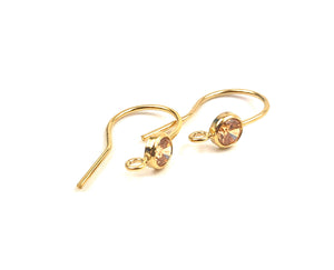 Champagne cubic zirconia, 14KGF ear wire with ring , 14K gold filled , SKU # 4006425M11
