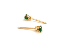 Green cubic zirconia, 14KGF stud earrings, 14K gold filled , SKU#4011230M5