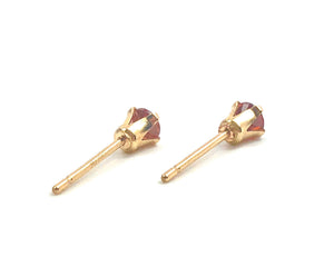 Ruby cubic zirconia, 14KGF stud earrings , 14K gold filled , SKU #4011230M7