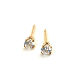 White cubic zirconia,14KGF stud earrings, 14K gold filled , SKU #4011230M4