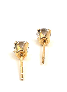 4.0mm Whute 3A CZ Snap-In Post Earring, 14k Gold Filled, SKU#4011240M4