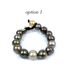 Adjustable Leather Tahitian Pearl Bracelet, Tahiti Pearls, Tahitian Pearls, Sku 989