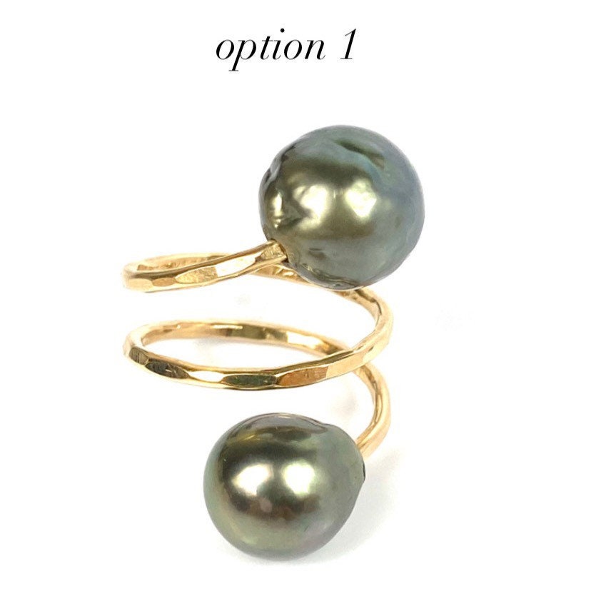 Gorgeous Adjustable 14KGF Edison, Tahitian, and South Sea Pearl Rings, 14K Gold Filled, 14K Gold Fill, Sku GPR-8
