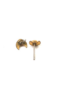 Opal stud earring. Moon 14KGF post w/ sterling silver peg , SKU#OPL992MON