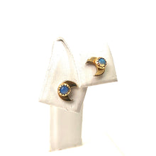 Opal stud earring. Moon 14KGF post w/ sterling silver peg , SKU#OPL992MON