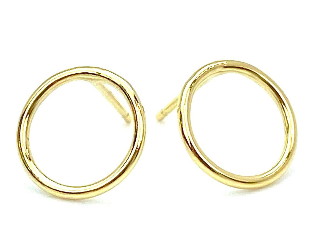 14KGF 10mm Round Wire Post Earring , Sku#400C10P