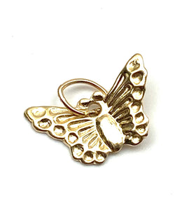 14K solid gold butterfly charm, SKU#243-C