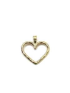 14K heart charm, Rose gold & White gold, SKU#L-137
