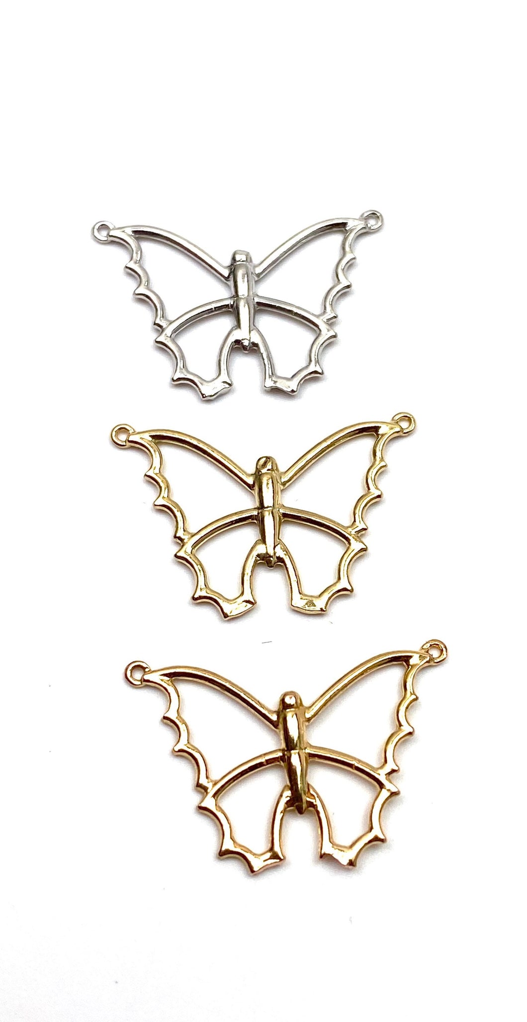 14k butterfly charm,Rose gold, Gold, White gold, SKU# L-152