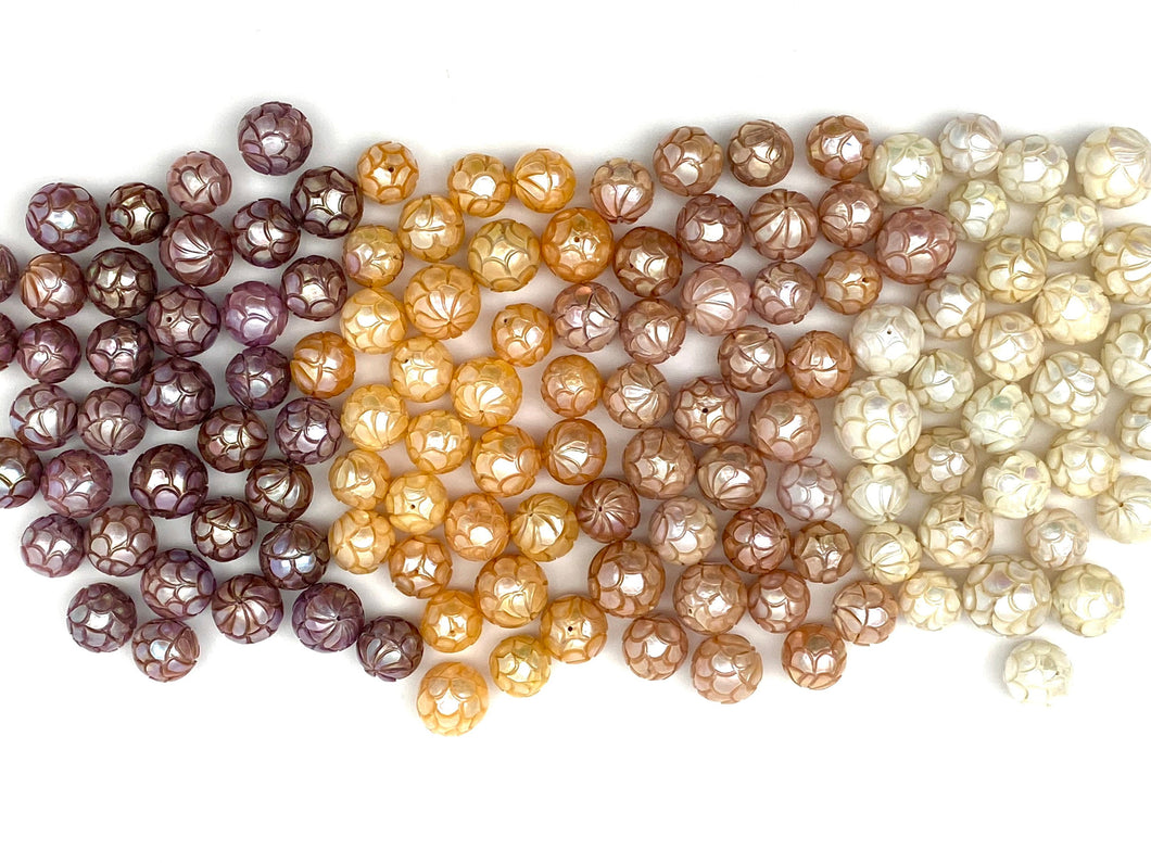 10MM-14MM, Mermaid carved Edison pearls, 100% Natural Colors, SKU#070789
