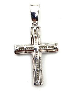 sterling silver cross pendant, cubic zirconia, SKU# 10028