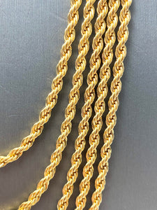 4mm French rope chain, 14KGF, 18 - 26 inch 14K gold filled chain, SKU# FR-4