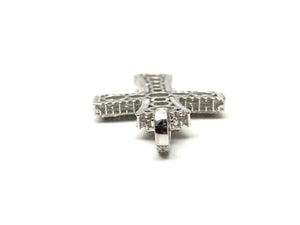 Sterling silver cross pendant, cubic zirconia, SKU# 10031